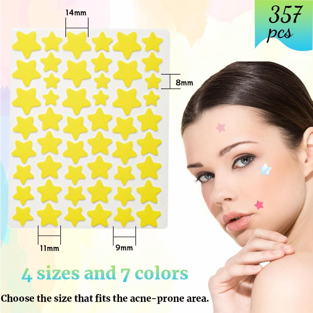 357 PCS Pimple Patches, Parches Acne Pimple Patches Aceite De Árbol De Té Y Ácido Salicílico Parches Granos Acne Invisibles Y De Absorción Impermeable Pueden Deshacerse Acné Rápidamente