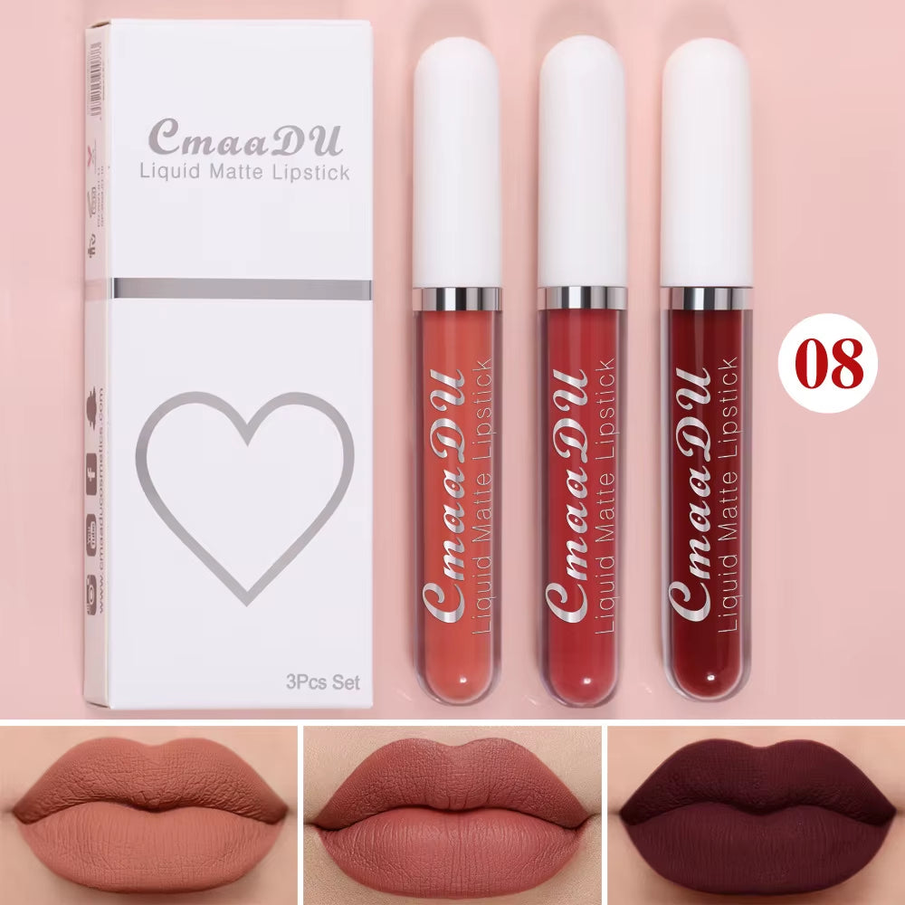 Long-Lasting Velvet Matte Liquid Lipstick - Waterproof Red Lip Gloss for Women