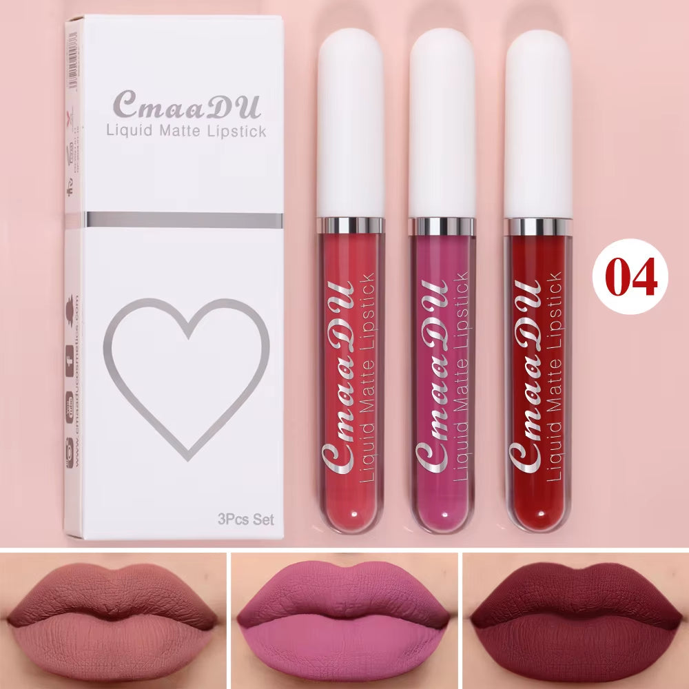 Long-Lasting Velvet Matte Liquid Lipstick - Waterproof Red Lip Gloss for Women