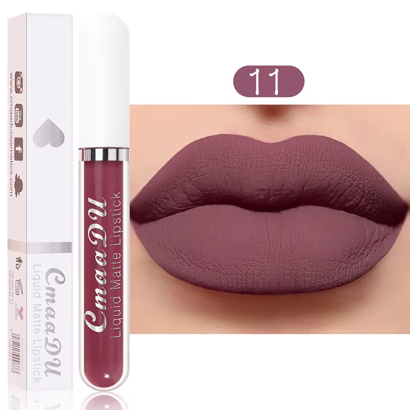Long-Lasting Velvet Matte Liquid Lipstick - Waterproof Red Lip Gloss for Women