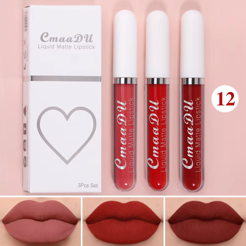 Long-Lasting Velvet Matte Liquid Lipstick - Waterproof Red Lip Gloss for Women