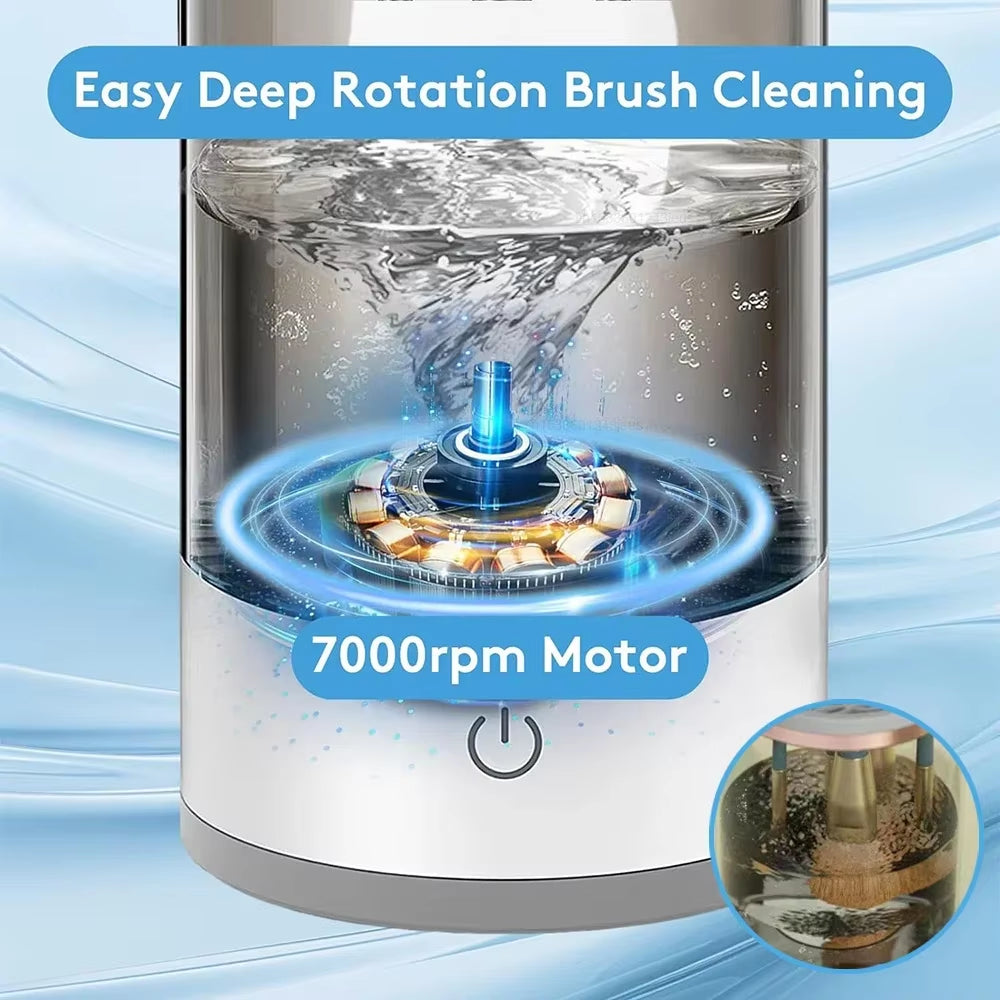 Portable 3-in-1 USB Electric Makeup Brush Cleaner and Drying Rack - Efficient Brush Washing and Quick Drying Tool