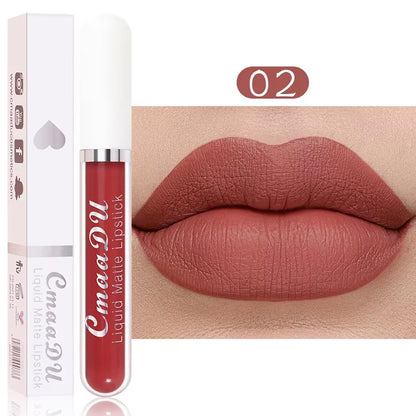 Long-Lasting Velvet Matte Liquid Lipstick - Waterproof Red Lip Gloss for Women