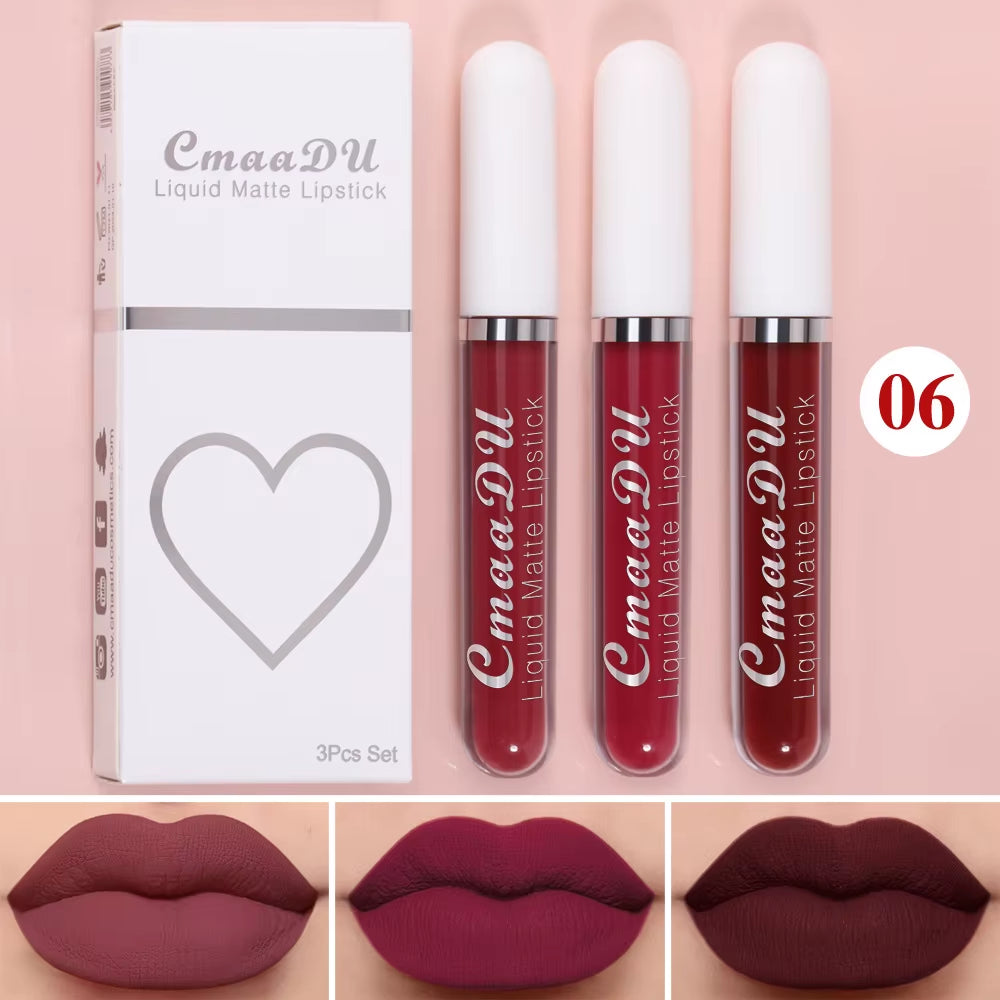 Long-Lasting Velvet Matte Liquid Lipstick - Waterproof Red Lip Gloss for Women