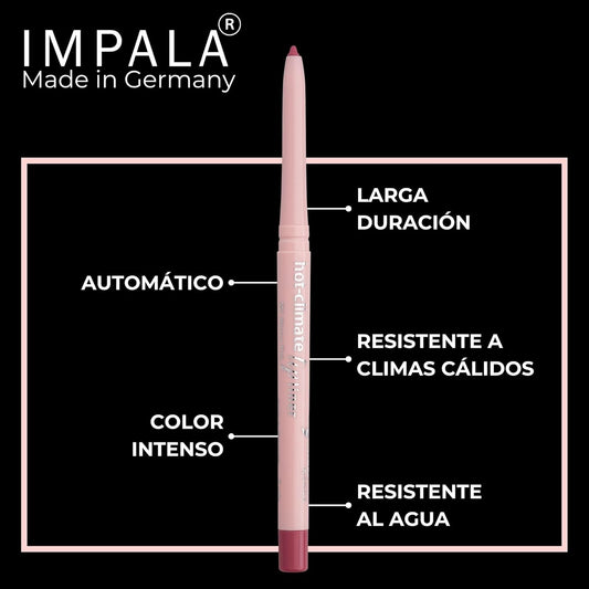 Impala - Lápiz De Labios Automático ORYX Color Mauve Pink Nº 201 | Súper Resistente Al Calor | Perfilador Resistente Al Agua | Lápiz Labial Waterproof | Delineador De Larga Duración