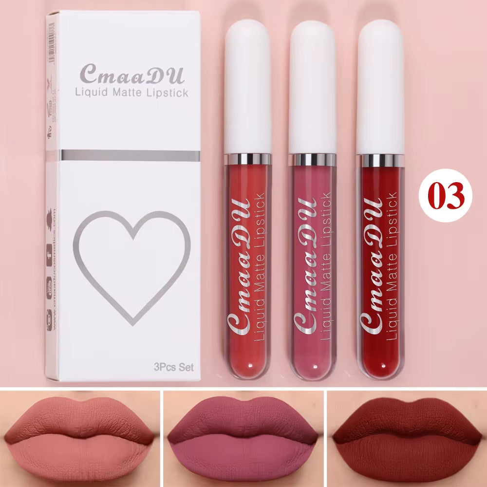 Long-Lasting Velvet Matte Liquid Lipstick - Waterproof Red Lip Gloss for Women