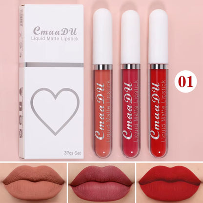 Long-Lasting Velvet Matte Liquid Lipstick - Waterproof Red Lip Gloss for Women