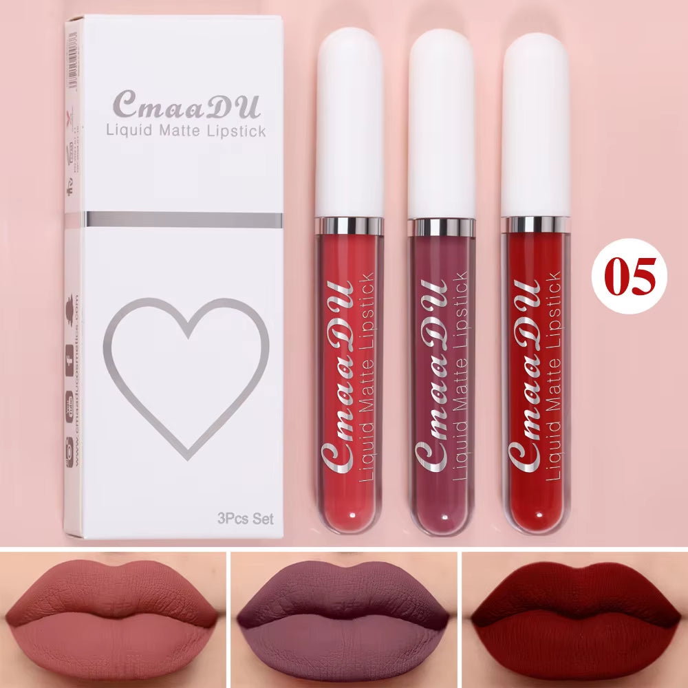 Long-Lasting Velvet Matte Liquid Lipstick - Waterproof Red Lip Gloss for Women