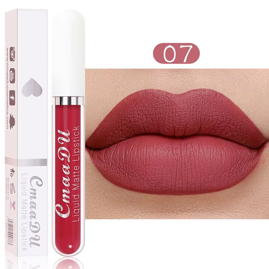 Long-Lasting Velvet Matte Liquid Lipstick - Waterproof Red Lip Gloss for Women
