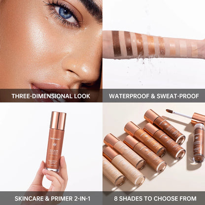 8 Colors Face Contouring Brighten Body Bronzer Glitter Liquid Highlight Makeup Clavicle Brightening Sexy Body Legs Highlighter