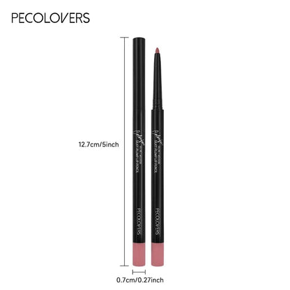 Waterproof Matte Lipliner Pencil Red Contour Tint Lipstick Long Lasting Non-Stick Cup Moisturising Lips Makeup 12 Colors