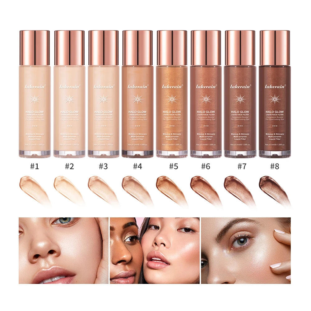 8 Colors Face Contouring Brighten Body Bronzer Glitter Liquid Highlight Makeup Clavicle Brightening Sexy Body Legs Highlighter