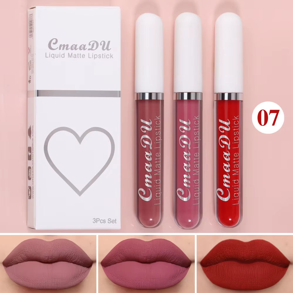 Long-Lasting Velvet Matte Liquid Lipstick - Waterproof Red Lip Gloss for Women