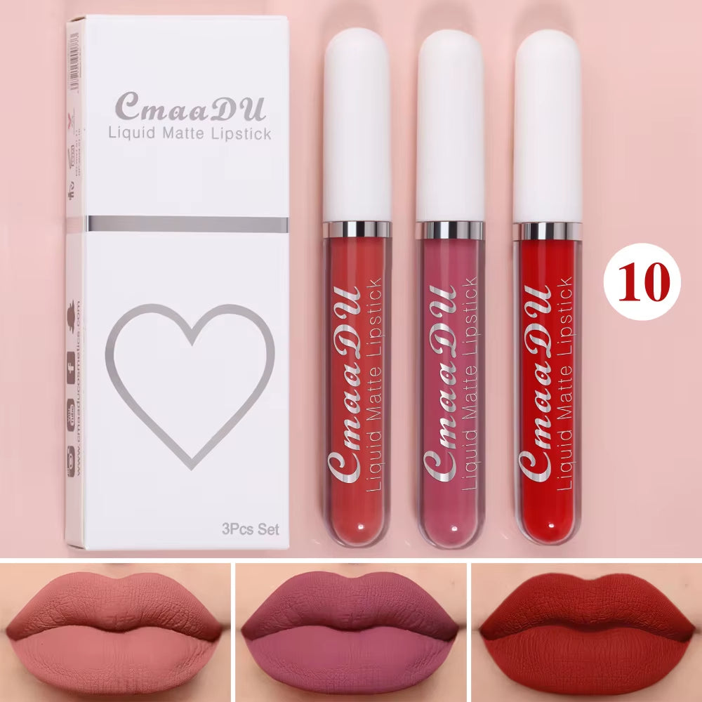 Long-Lasting Velvet Matte Liquid Lipstick - Waterproof Red Lip Gloss for Women