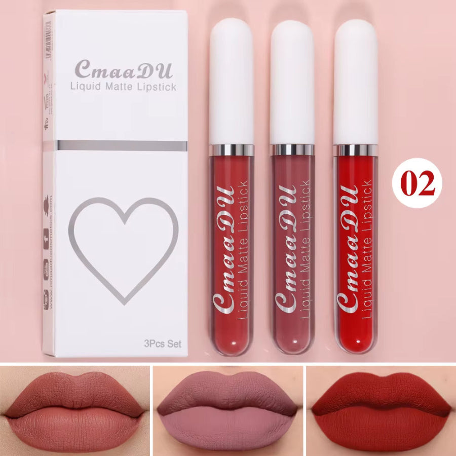Long-Lasting Velvet Matte Liquid Lipstick - Waterproof Red Lip Gloss for Women