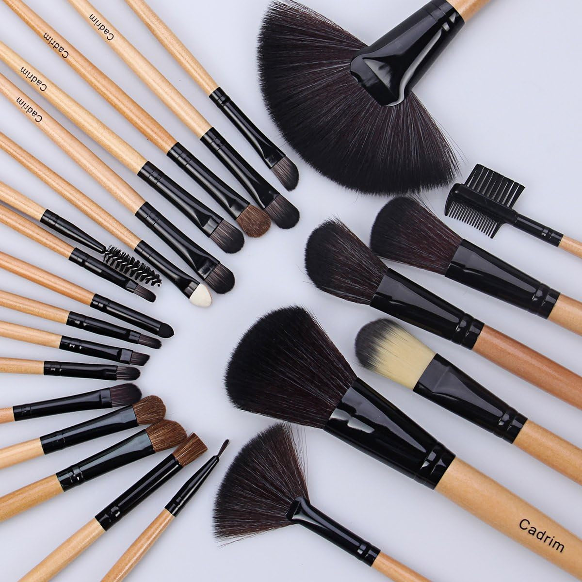 Brochas De Maquillaje, 24Pcs Maquillaje Profesional Pinceles Maquillaje De Ojos Rubor Contorno De Los Labios Corrector Brochas Cosméticas + Bolso Negro