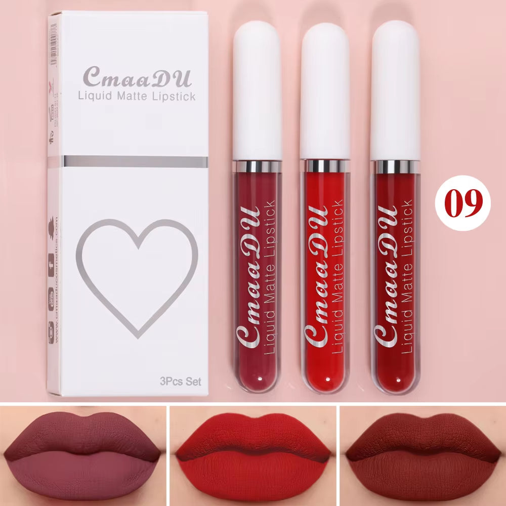 Long-Lasting Velvet Matte Liquid Lipstick - Waterproof Red Lip Gloss for Women