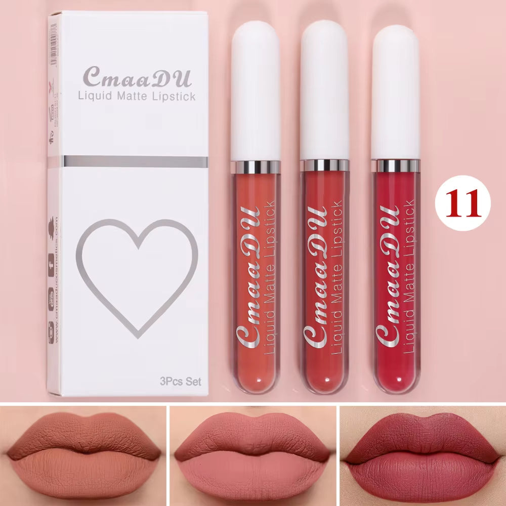 Long-Lasting Velvet Matte Liquid Lipstick - Waterproof Red Lip Gloss for Women