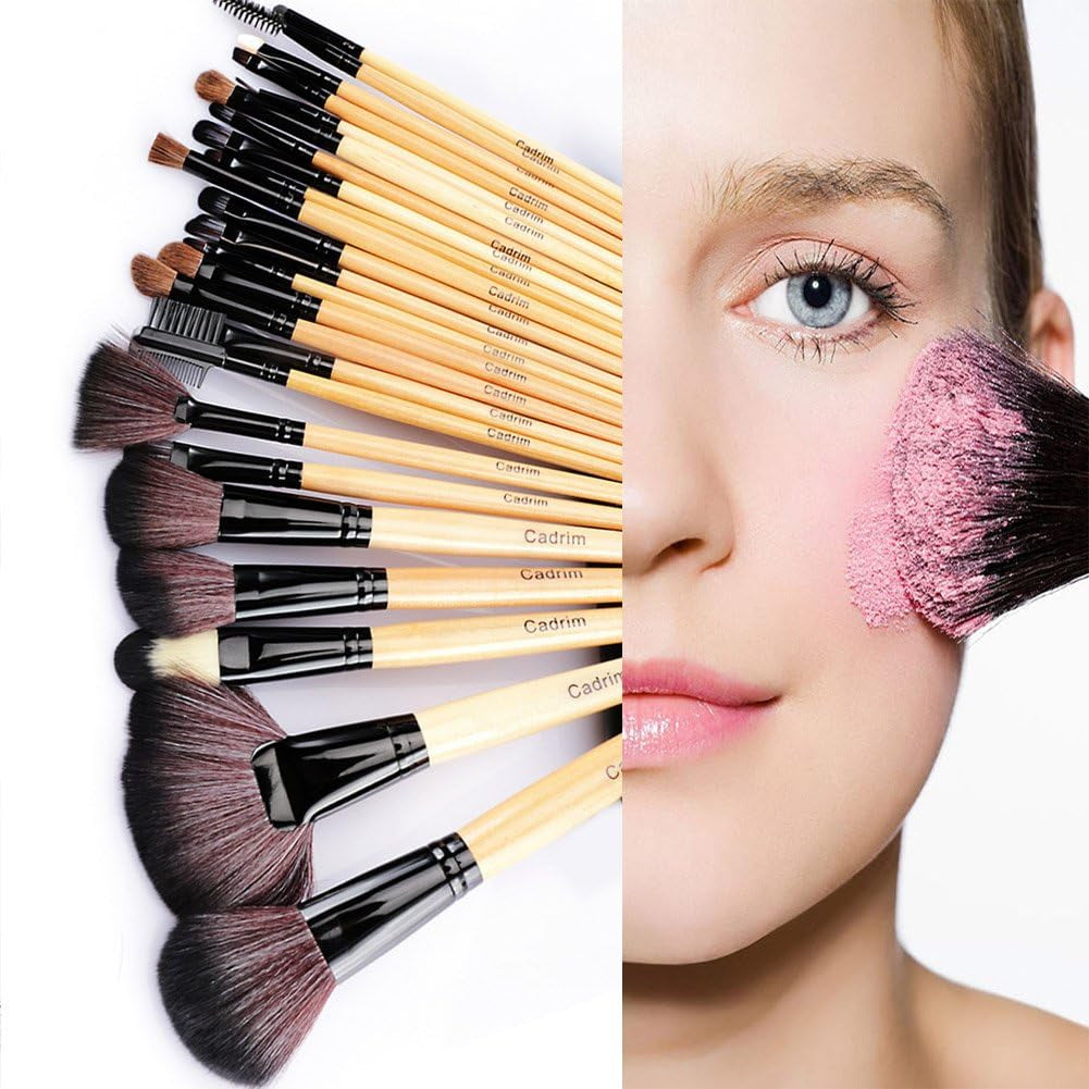 Brochas De Maquillaje, 24Pcs Maquillaje Profesional Pinceles Maquillaje De Ojos Rubor Contorno De Los Labios Corrector Brochas Cosméticas + Bolso Negro
