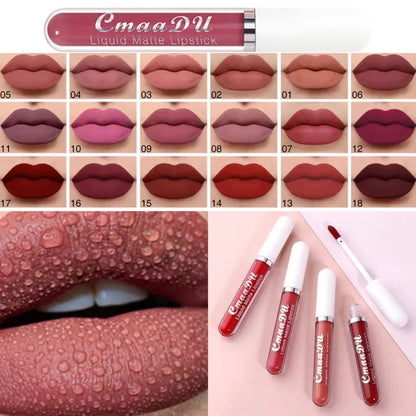 Long-Lasting Velvet Matte Liquid Lipstick - Waterproof Red Lip Gloss for Women