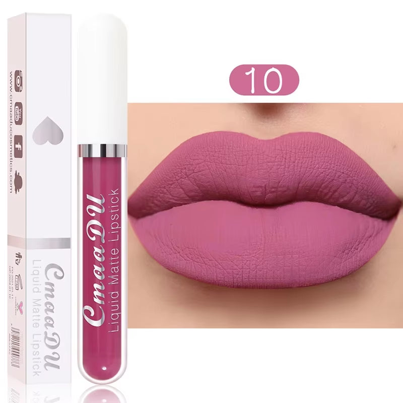 Long-Lasting Velvet Matte Liquid Lipstick - Waterproof Red Lip Gloss for Women